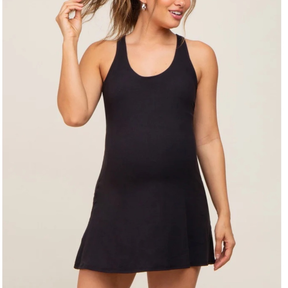 Black Maternity Romper Dress